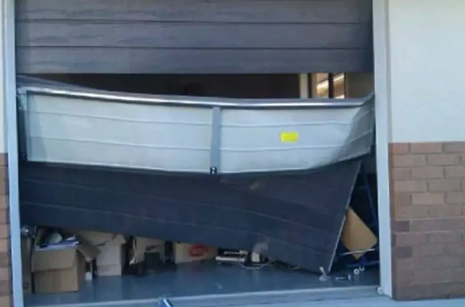 Image of a broken roller door